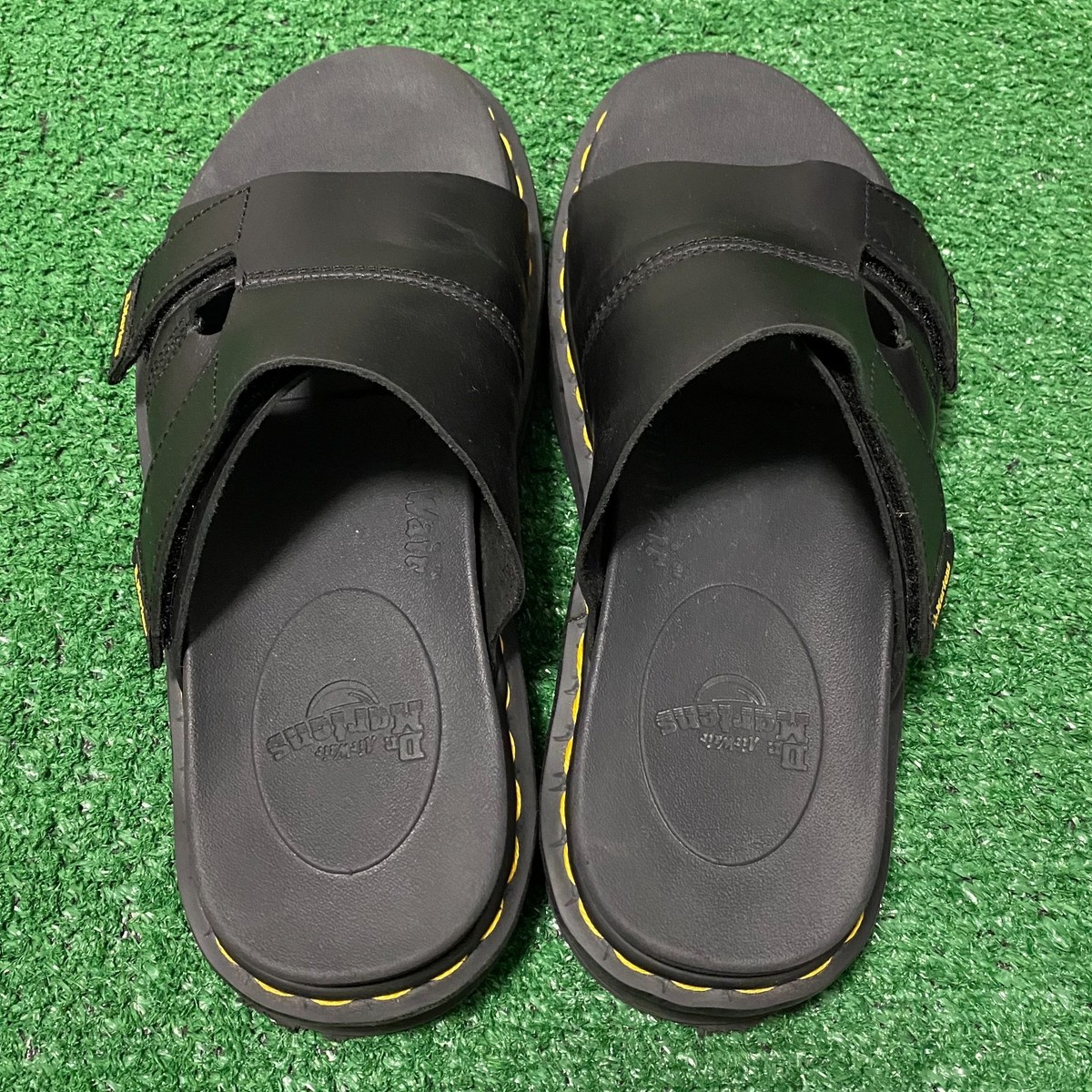 Size 9 - Dr. Martens Daxton Slide Sandals Men's Black Leather Sip