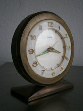 Orologio Sveglia TYPE c-1950 Rotondo Ottone Horgerie Meccanico Antico