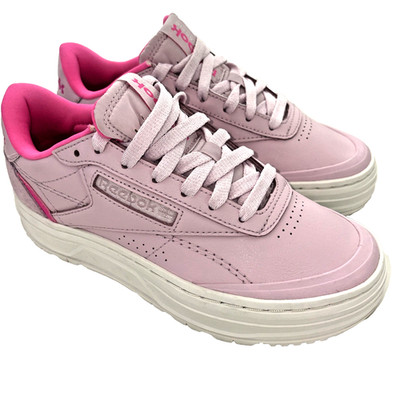 Reebok Women's Frost Berry-Chalk-Atomic Pink Club C Double GEO Shoes -Size 5.5 M