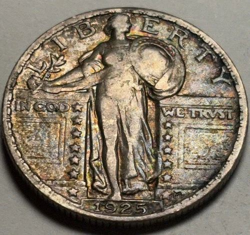 1925 Standing Liberty Quarter — Circulated Toned 🌈