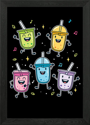 Gerahmtes Wandbild Bubble Tea Aromen Poster Leinwanddruck Bild