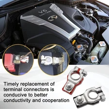 2X Car Battery Terminal Clamp Connectors Positive Negative Release Disconnect