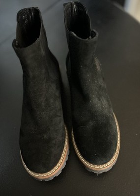BERTUCHI  Chunky Lug Sole Chelsea Boots black suede women's 39 US 8.5 Spain
