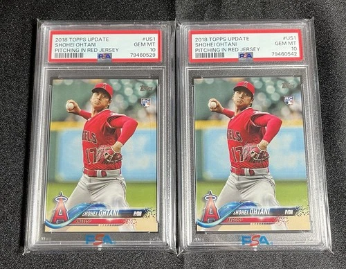 2018 Topps Update Shohei Ohtani Pitching #US1 PSA 10 Gem Mint Lot of 2! Dodgers