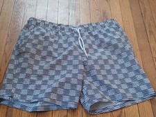George - Mens Black/White Above The Knee Quick Dry Large 36-38 Swim Trunks NWT