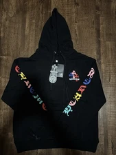 Chrome Heart Men's Zip-Up Hoodie Size L Colorful Cross Pattern