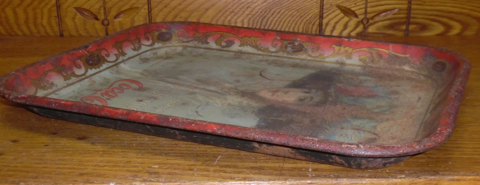 Antique 1910 Hamilton Girl Coca-Cola Tray - ROUGH CONDITION - Image 3 of 4