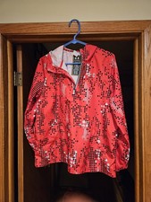 Juniors Under Armour Red 1/4 Zip Windbreaker w Kangaroo Pocket Size YXL