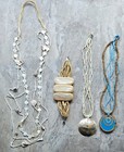JEWELRY LOT VTG -MOD BEADED NECKLACE SHELL + MOP BRACELET GLASS BEADS BEACH BOHO — photo 7