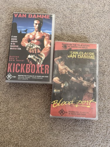 Jean-Claude Van Damme VHS Lot Kickboxer & Bloodsport Action Martial Arts Classic