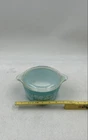 Vintage Pyrex Turquoise Blue Amish Butterprint Casserole Dish With Lid