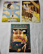 3 Vintage Beatlegraphics Beatles Lyric Art Greet Cards Gary Lund  No Envelopes