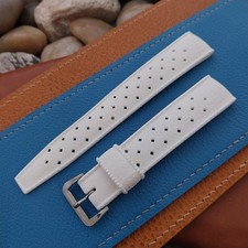 19mm Swiss Tropic Diver White Straight-End Vintage Watch Band  Big Buckle