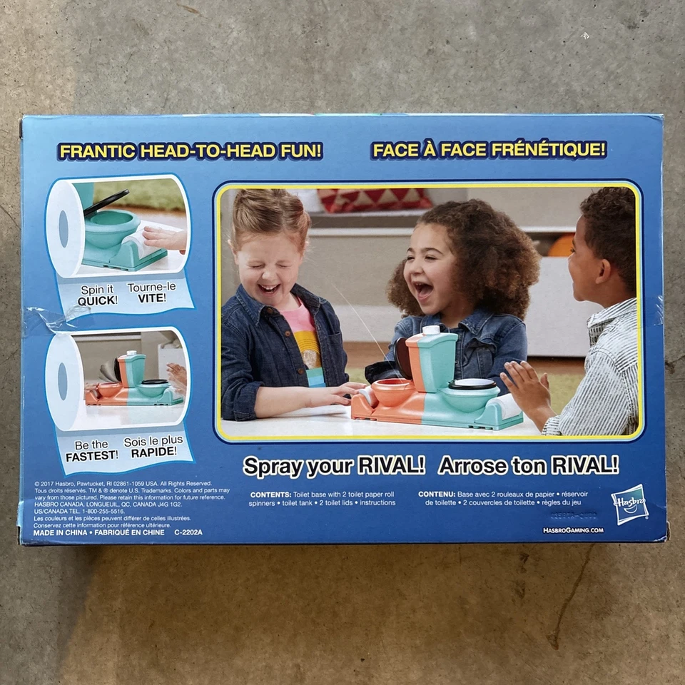Hasbro Gaming Toilet Trouble Flushdown Kids Game Water Spray Ages 4+ ES. V - Image 2 of 2