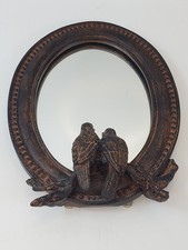 Vintage Mirror Oval Shaped Made In Italy 2 Small Birds Rest In Front For A Table Vintage Mirror Oval Shaped Made In Italy 2 Small Birds Rest In Front For A Table