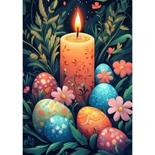 Easter Diamond Art Kits for Adults Beginner, 5D Easter Egg Diamond Painting Ki