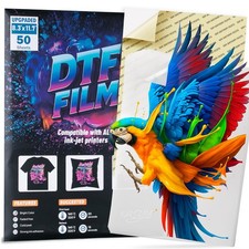 DTF Transfer Film, 50 Sheets 8.5" 11" DTF Paper for All Inkjet Printers,DTF F