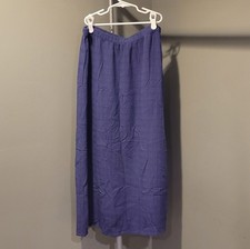 Eileen Fisher Windowpane Linen Blend Maxi Skirt, Women's Size M, Blue