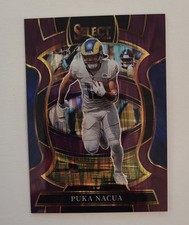 2025 Panini Select Football Concourse Puka Nacua #21 Purple Prizm #234/699 Rams