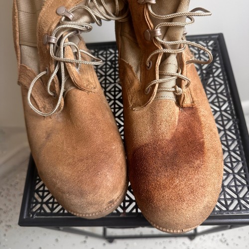Vibram Sole Military Style Work Boots Combat Boots Mens Size 9.5 Leather FLAW - Picture 5 of 11