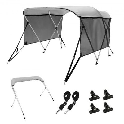 NEW VEVOR 3 Bow Bimini Top Boat Cover,Detachable Mesh Sidewalls,600D Polyester C