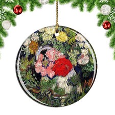 Van Gogh Flowers In A Vase Painting Christmas ornament city travel souvenir