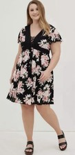 Torrid Mini Gauze Lace-Up Skater Dress Sz 1X