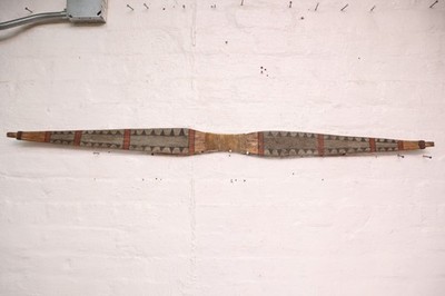 Antique RARE Native American Klamath Modoc Bow Wood Painted 19th Century