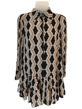 MINT VELVET Graphic Print Mini Swing Shirt Dress UK 8