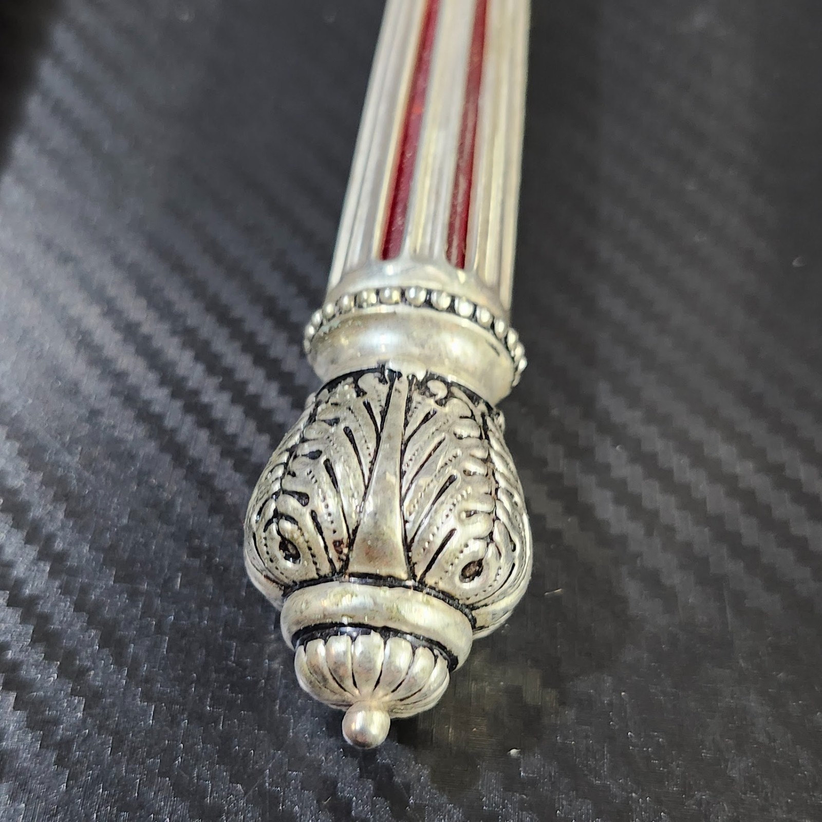 Godinger Silver Plated Hostess Set - Red Inlay Handles image 6