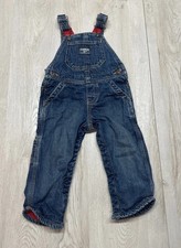 Oshkosh B'Gosh Fleece Lined Denim Bib Overall's Sz. 12 Months VESTBAK
