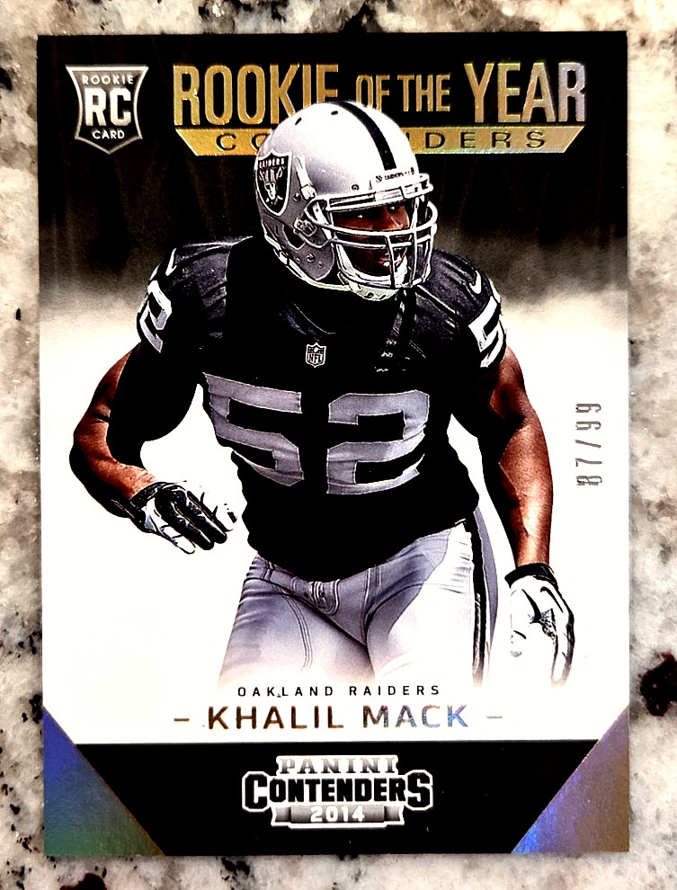 Khalil Mack Panini Contenders Rookie of the Year Contenders #18 Gold