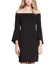 Karen Kane Womens Bell-Sleeve Off-Shoulder Dress, Black, Small