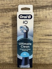 Oral-B iO Ultimate Clean Electric Toothbrush Replacement Heads, Black, 4 Count