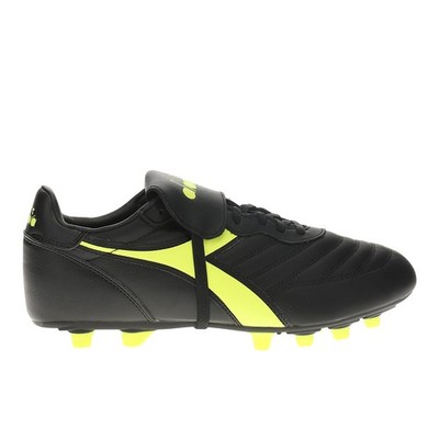 diadora Brasil Lt T Mdpu Soccer Cleats Mens Black, Yellow Sneakers Athletic Shoe