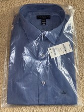 NEW NIP NWT Dress Shirt Mens Large Slim Fit Blue Stripe 16 16.5