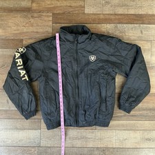 Ariat Men's Size S Black Full Zip Windbreaker Jacket Logo Long Sleeve 34B1