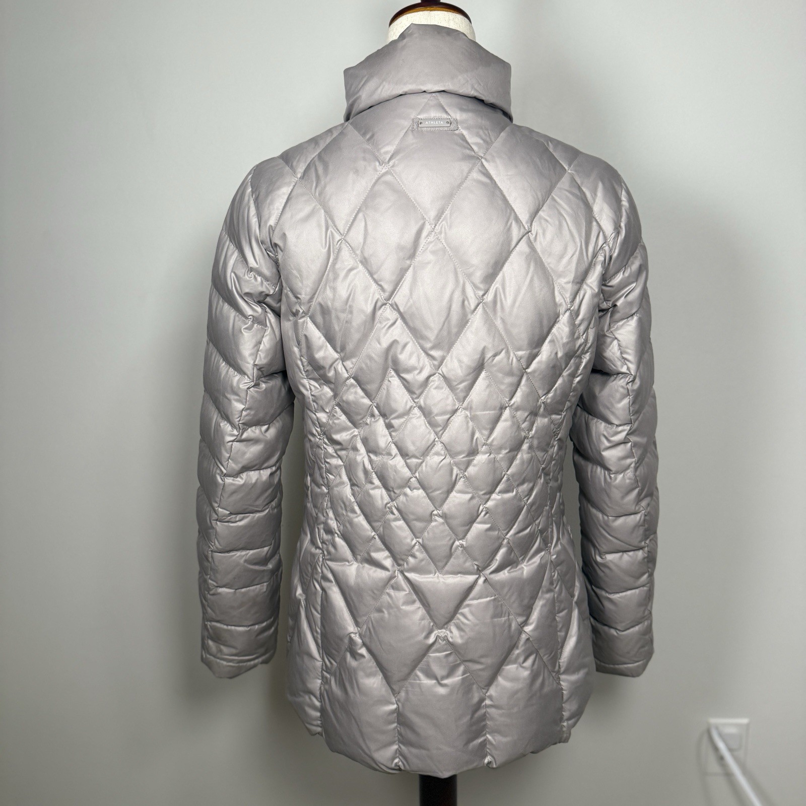 Athleta Responsible Down Jacket Silver Gray MED |… - image 6