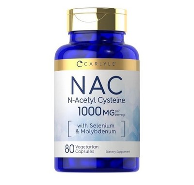 Carlyle NAC N-Acetyl Cysteine 1000mg 80 Vegetarian Capsules Selenium Non-GMO