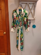 VTG 90s VICTORIA'S SECRET Gold Label 100 Polyester Floral Full Length Robe P/S