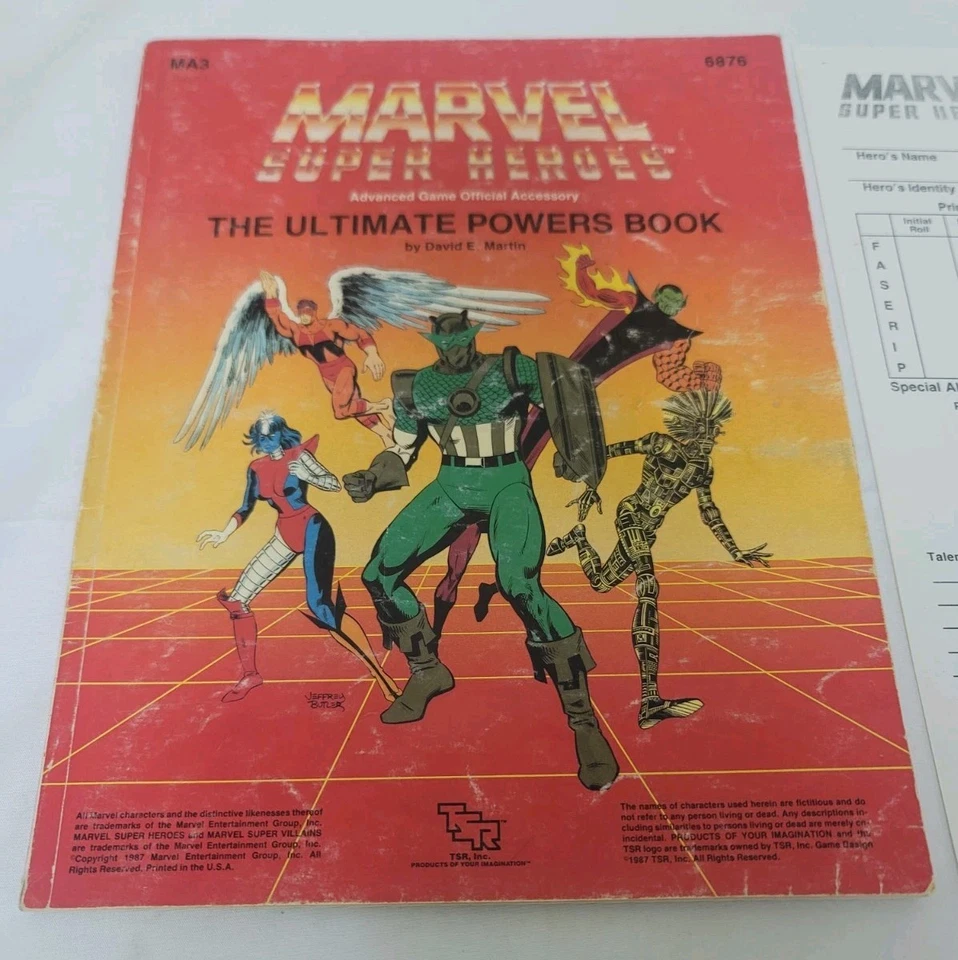 Marvel Super Heroes RPG MA3 The Ultimate Powers Book 1987 TSR EX - Image 4 of 4