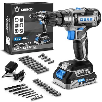 Power Drill Cordless: DEKO PRO Cordless Drill 20V Electric Power Drill Set Tool