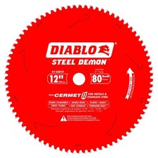 Diablo D1280CF 12in 80TCG Steel Demon Thin Metal Cutting Blade 1in Arbor