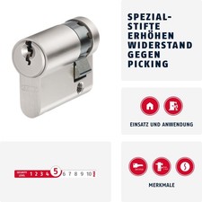 ABUS Profilzylinder E20NP 10/40 T&uuml;rschloss Sicherheitslevel 5 3 Schl&uuml;ssel