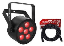 Chauvet DJ SlimPAR Q6 ILS RGBA LED D-Fi USB Par Can Party Wash Light DMX Cable