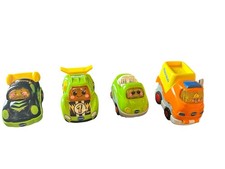 VTECH GO GO SMART WHEELS-Lot 4 RACE CARS DUMP TRUCK CAR Lights  Sounds WORKING