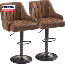 Bar Stools Set of 2 Adjustable Counter Height Barstools with Back