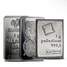 20 1 Gram Palladium Bar 1g Bar From 50 Gram Valcambi Suisse Combibar Coin