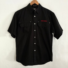 Vtg Harley Davidson Mechanics Shirt Mens M Metal Button Up Biker Embroidered