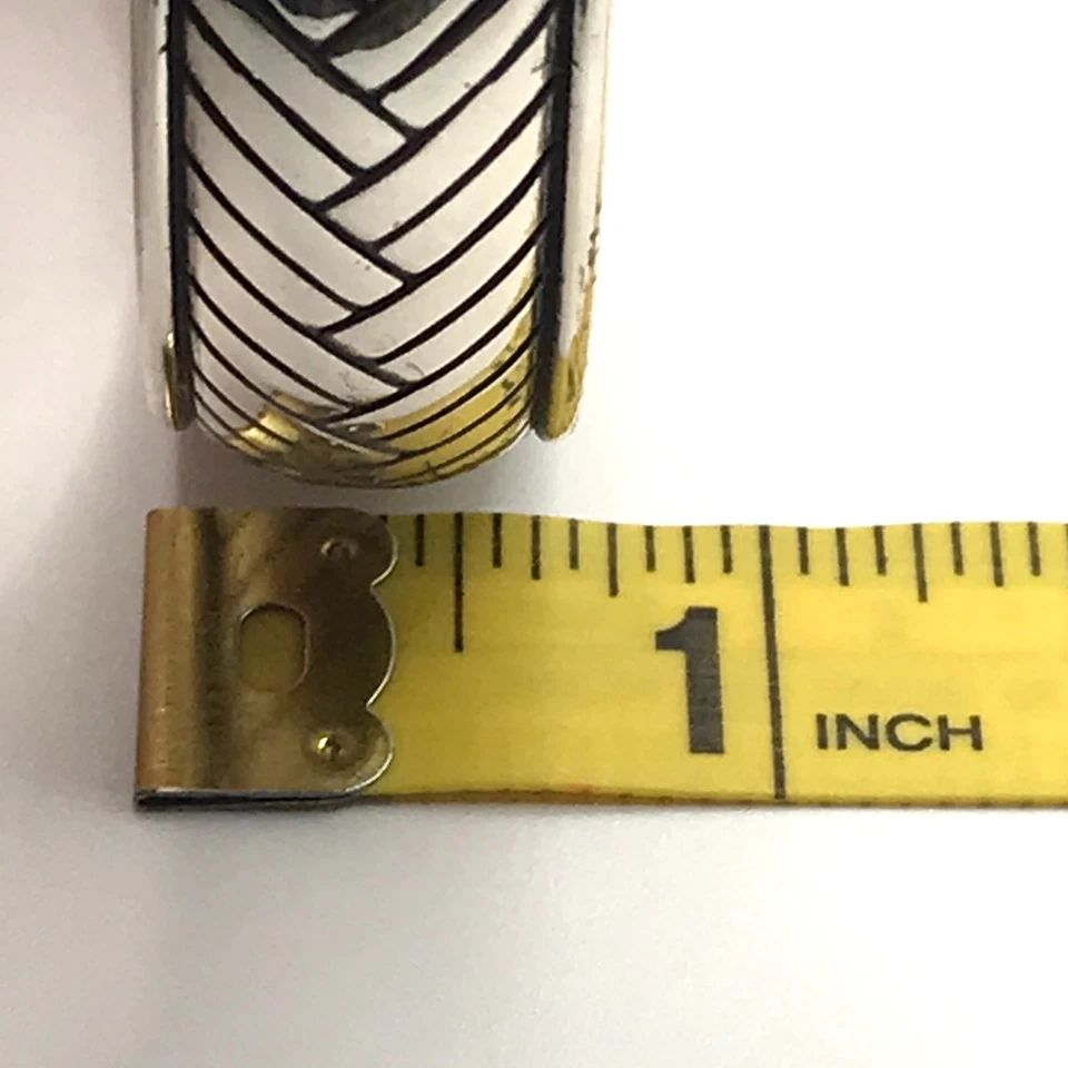 Brazalete Brazalete BRIGHTON Cesta Tejido Patrón Plateado Vintage Boho Foto 4 de 4